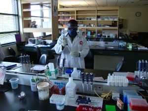 DNA extraction in a lab. Photo Mwenja