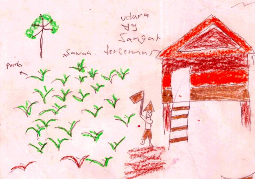 Detil gambar dari seorang anak yang dilihat dalam studi baru-baru ini di Kalimantan, Indonesia. Lihat gambar lain-lain di sini. Foto @ CIFOR
