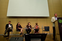 "Looking at the past to shape the Landscape Approach of the future" panelists at the Global Landscapes Forum, Bonn, Germany.
