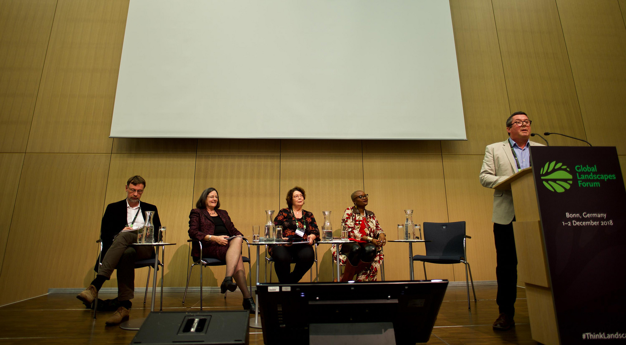 "Looking at the past to shape the Landscape Approach of the future" panelists at the Global Landscapes Forum, Bonn, Germany.