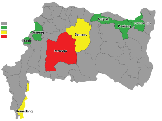 Sources: Adopted from the Agency of Land and Spatial Planning, Gunungkidul District (2013).