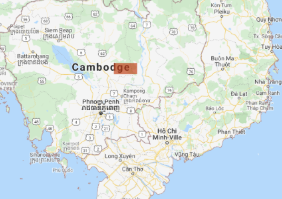 Map showing areas of study