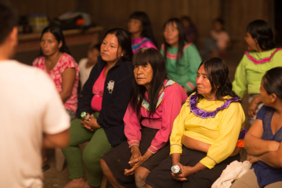 Women attend a workshop