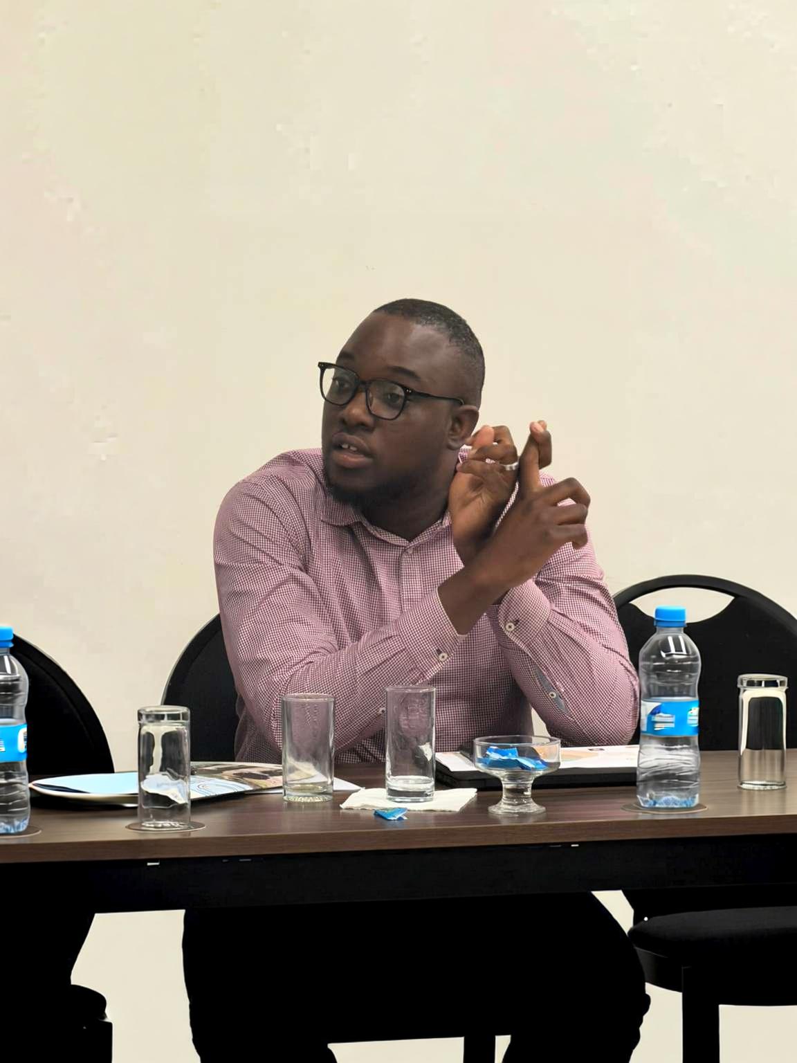 Maanda Siwale, Senior Forestry Officer at the Ministry of Green Economy and Environment, speaks at the meeting.