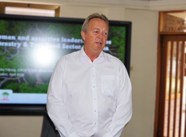 Soren Moestrup addresses participants during the opening session of the Women and Assertive Leadership training in Addis Ababa.