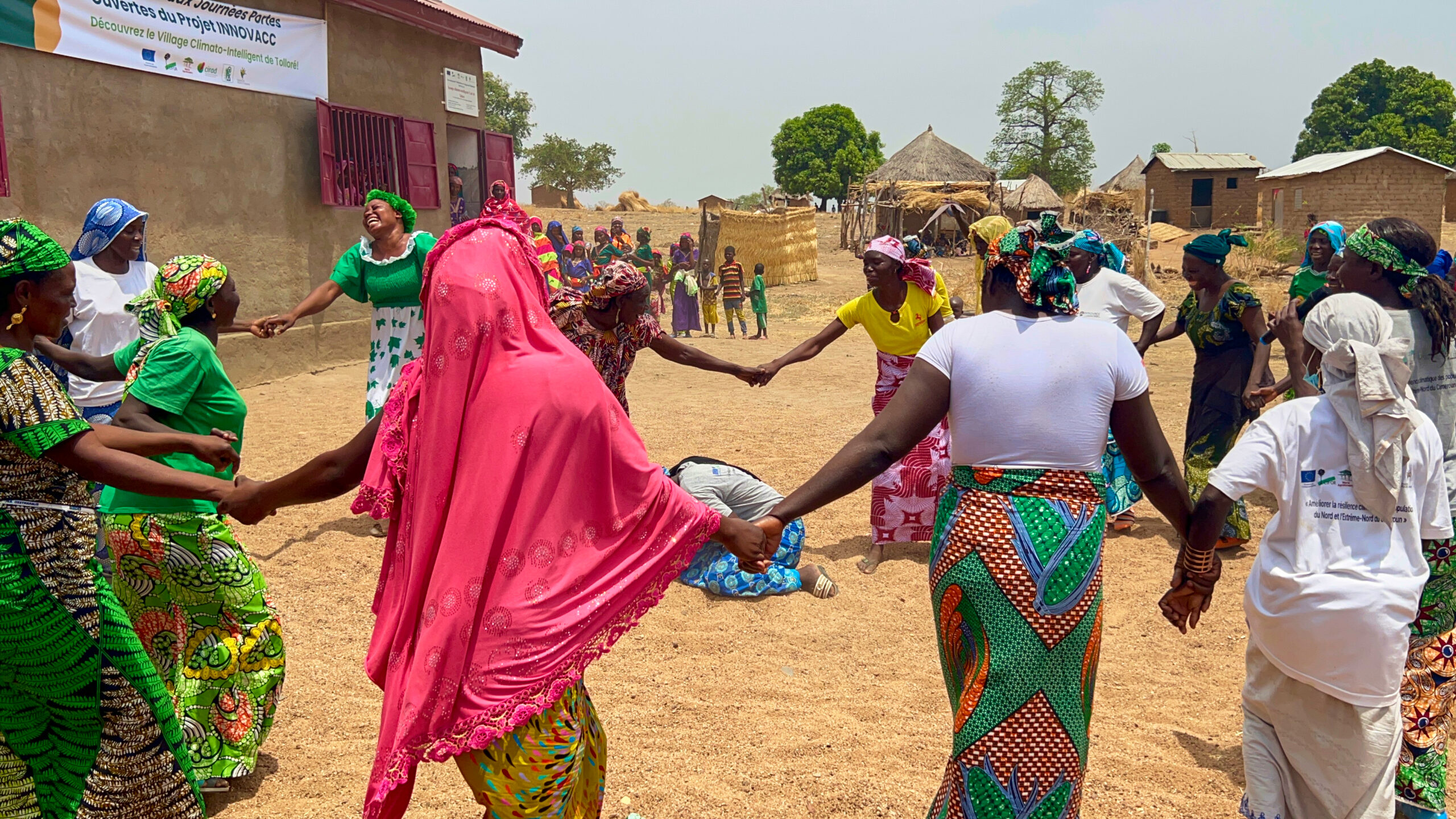 Women take part in a group activity during an INNOVACC Open Day in Tolloré.