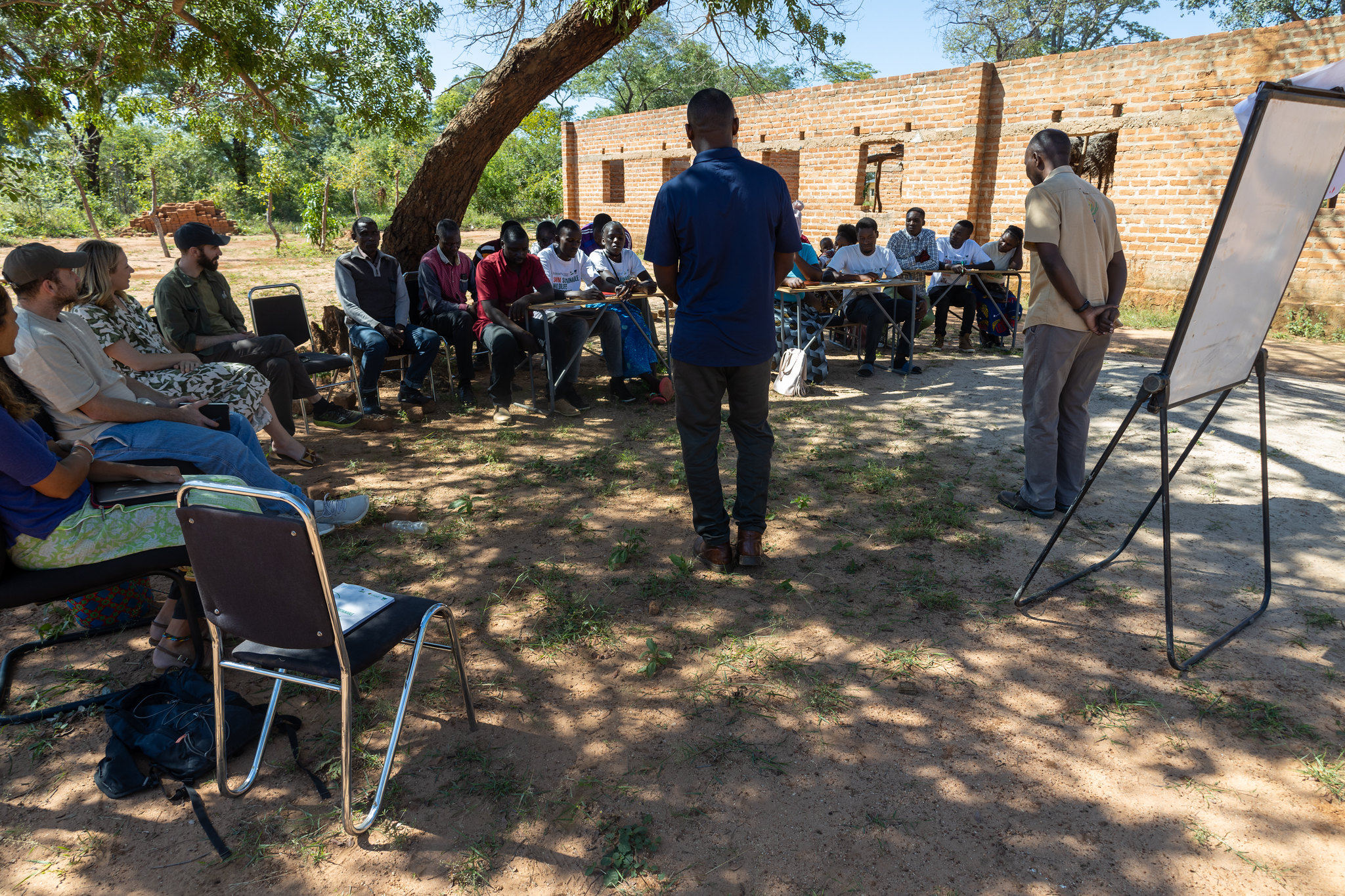 Community members attend a training session on wildlife and game ranch management in southern Zambia.