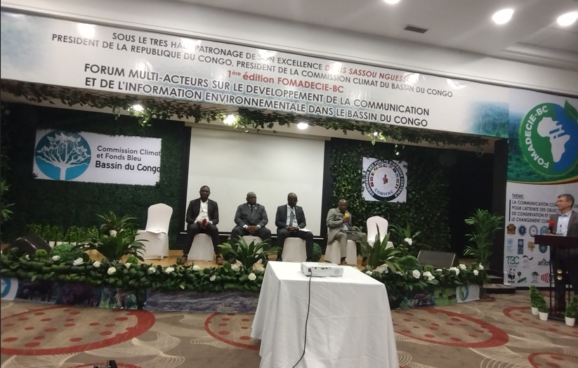 Panel discussion at the Multi-Actor Forum on environmental communication in the Congo Basin in Brazzaville.
